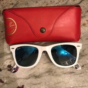 RAY-BANS LIMITED EDITION - white blue lenses